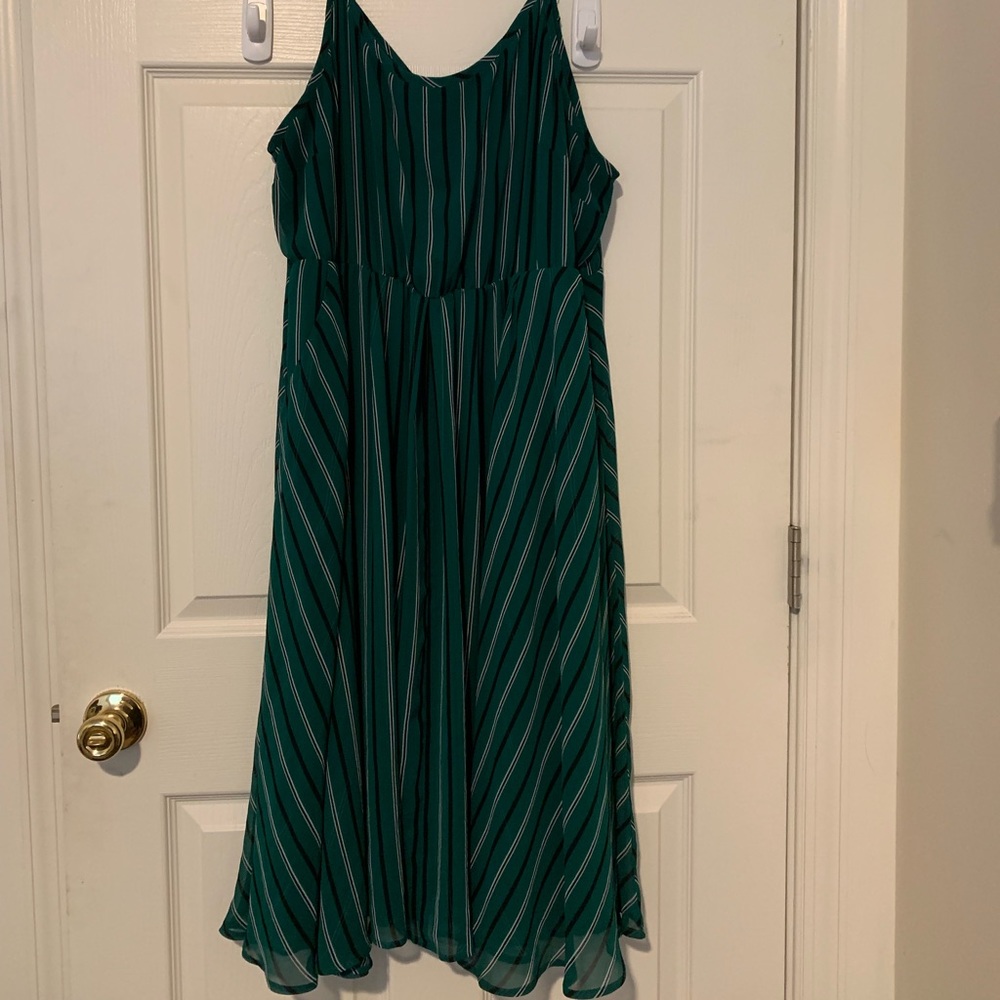 Torrid green stripe midi dress